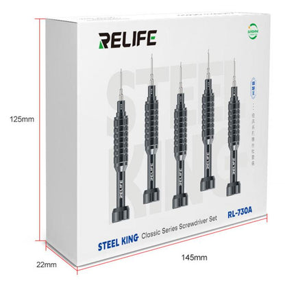 RELIFE RL-730A 5 in 1 Steel Cannon King Classic Series Aluminum Alloy Screwdriver Set, 5 in 1 Set