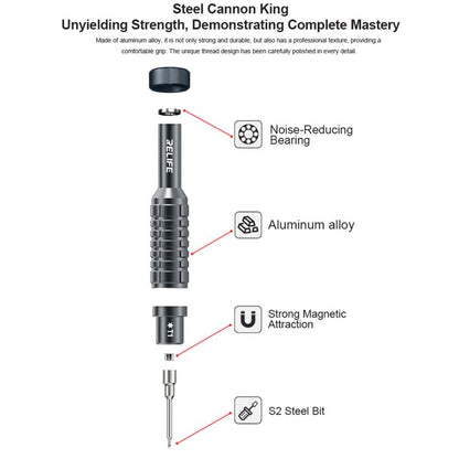 RELIFE RL-730 Steel Cannon King Classic Series Aluminum Alloy Screwdriver Set, Star 0.8, Phillips 1.5, Phillips 2.5, Y 0.6, Torx T1
