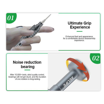 RELIFE RL-730 Steel Cannon King Classic Series Aluminum Alloy Screwdriver Set, Star 0.8, Phillips 1.5, Phillips 2.5, Y 0.6, Torx T1