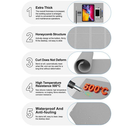 SUNSHINE SS-004F High Temperature Resistant Thermal Insulation Silicone Pad, SUNSHINE SS-004F(Gray), SUNSHINE SS-004F(Blue)
