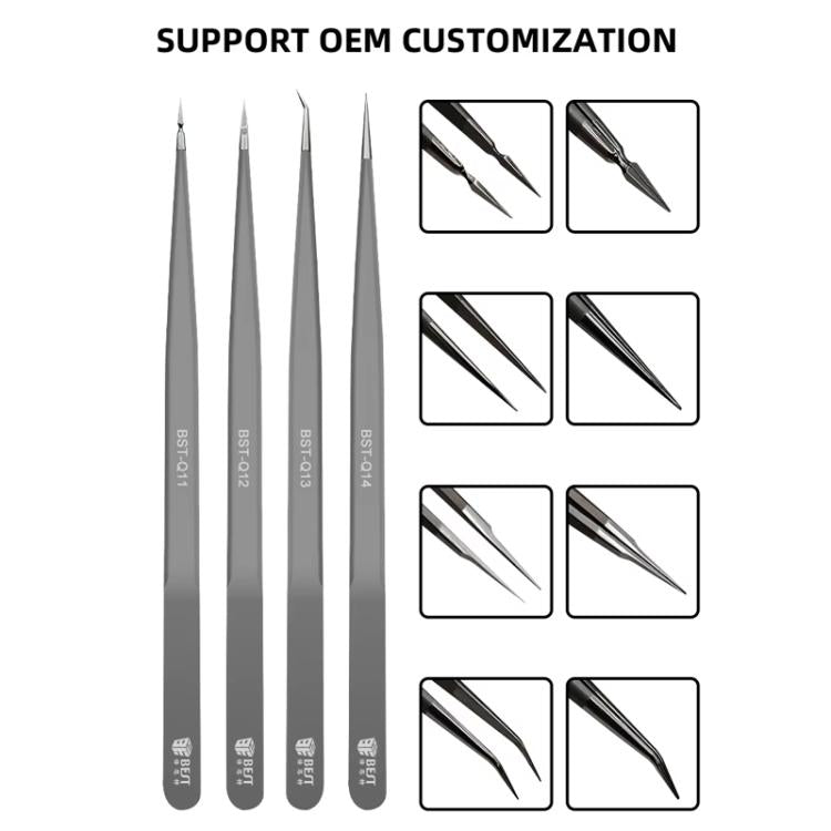 BEST Non-magnetic High Hardness Stainless Steel Tweezers, BST-Q11, BST-Q12, BST-Q13, BST-Q14