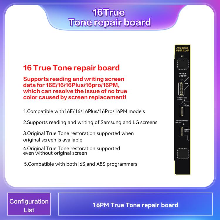 i2C True Tone Repair Board for iPhone 16 Series, For iPhone 16 Series Board