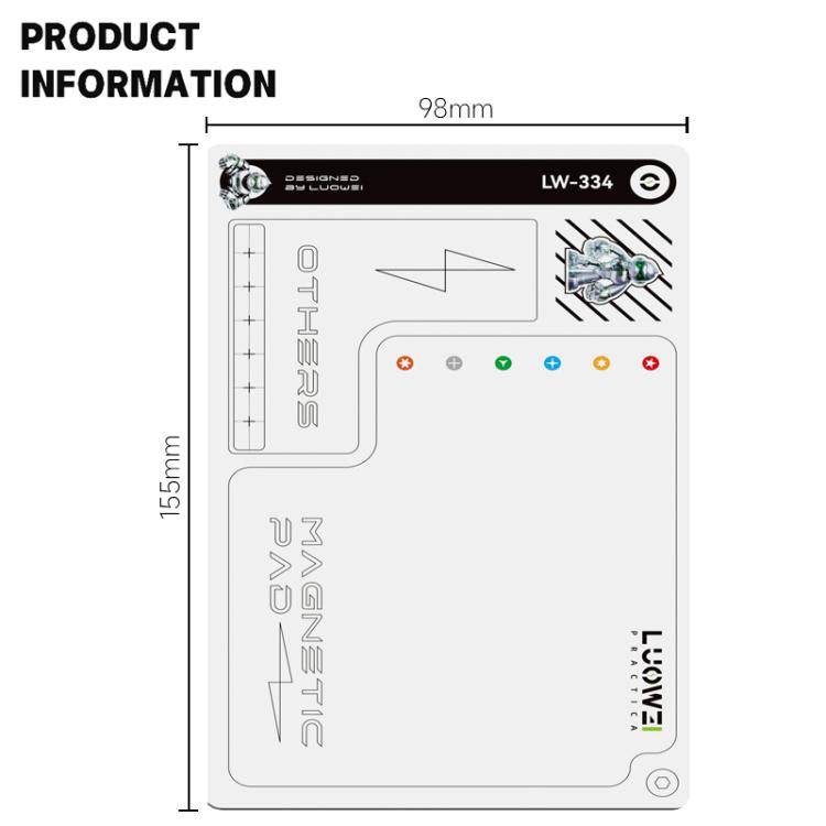 LUOWEI LW-334 Larger Size Double-Sided Magnetic Screw Storage Pad