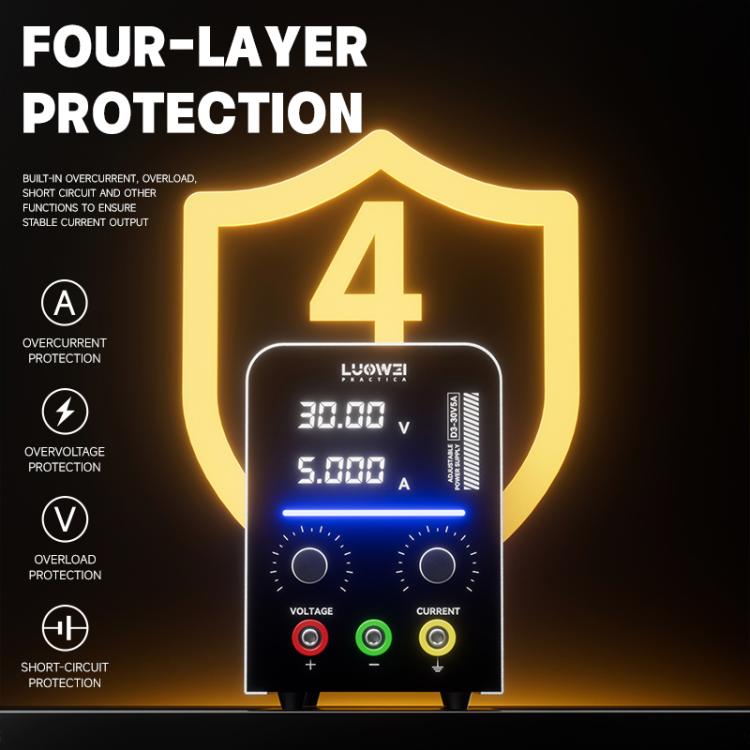 LUOWEI D3 30V / 5A Regulated Adjustable Digital DC Power Supply, EU Plug, US Plug