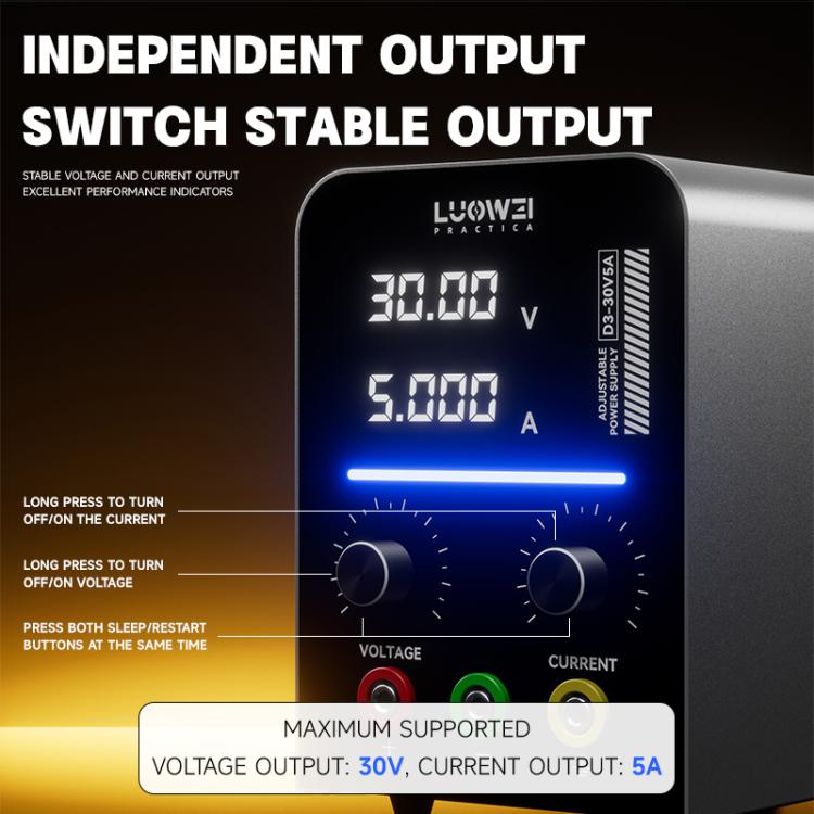 LUOWEI D3 30V / 5A Regulated Adjustable Digital DC Power Supply, EU Plug, US Plug