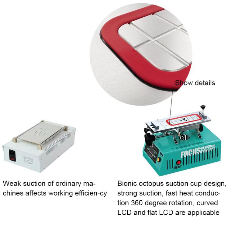 RF4 FREEDOM 7 inch 360 Rotating Powerful Vacuum LCD Separator Machine, EU Plug, US Plug