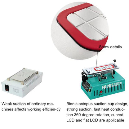 RF4 FREEDOM 7 inch 360 Rotating Powerful Vacuum LCD Separator Machine, EU Plug, US Plug