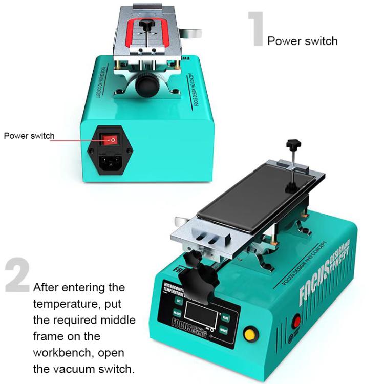 RF4 FREEDOM 7 inch 360 Rotating Powerful Vacuum LCD Separator Machine, EU Plug, US Plug