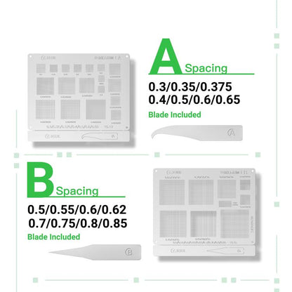 2UUL BG02 AB 0.3-0.85 Spacing Universal BGA Reballing Stencil