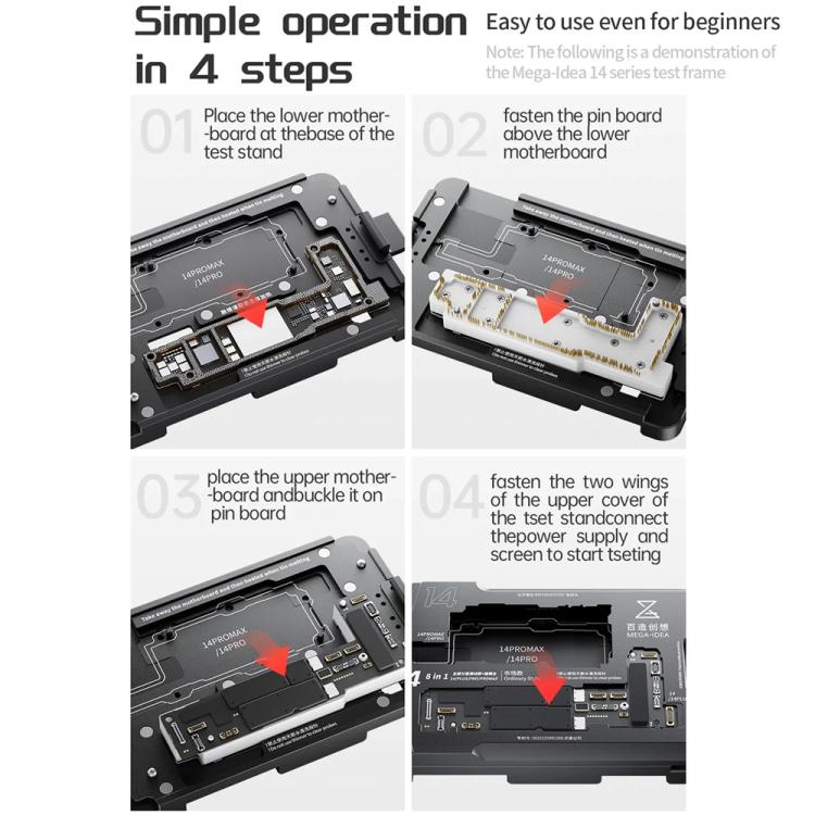 4 in 1 Mega-Idea Motherboard Layered Test Fixture for iPhone 17 Series