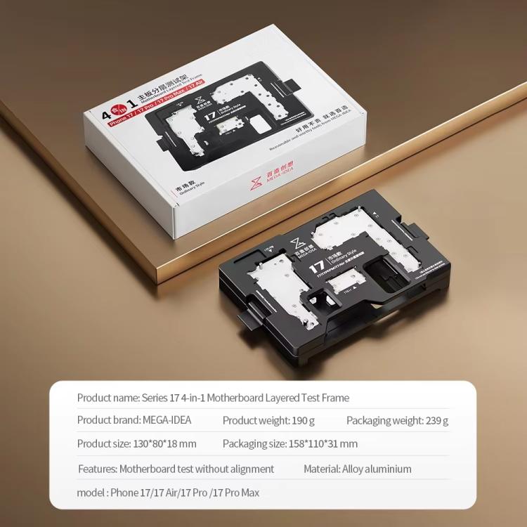 4 in 1 Mega-Idea Motherboard Layered Test Fixture for iPhone 17 Series