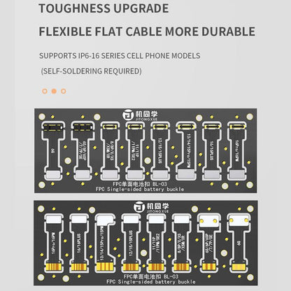 JTX BL-03 Power Cable Battery Soft FPC Connector Supports iPhone 6 to 16 Series, JTX BL-03