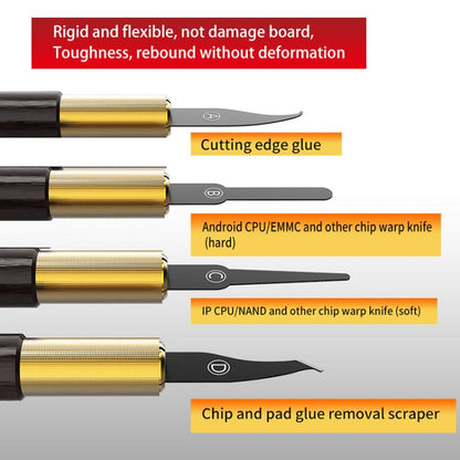 JTX DP-4 4 in 1 Hand Grinding Multifunctional Motherboard CPU IC Glue Removal Blades, JTX DP-4