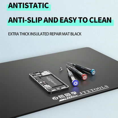 JTX TP-5 5mm Antistatic Anti-Slip Extra Thick Insulated Repair Black Silicone Pad, JTX TP-5