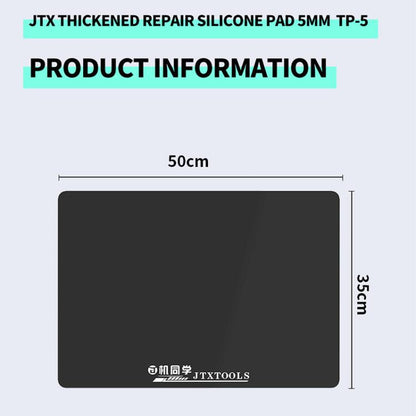JTX TP-5 5mm Antistatic Anti-Slip Extra Thick Insulated Repair Black Silicone Pad, JTX TP-5