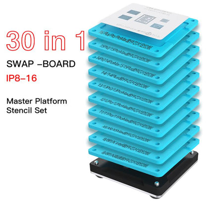 JTX SM Series Swap Board Chips BGA Reballing Stencil Platform Set for iPhone 8-16 Pro Max, JTX SM Series