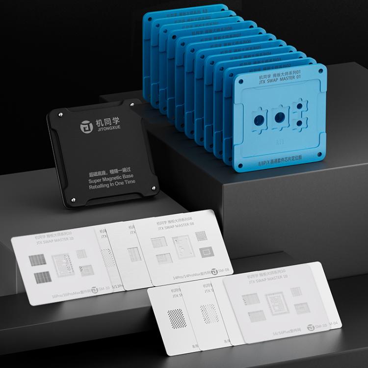 JTX SM Series Swap Board Chips BGA Reballing Stencil Platform Set for iPhone 8-16 Pro Max, JTX SM Series