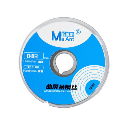 MaAnt 100m High Hardness Curved Screen Cutting Diamond Wire, 0.03mm, 0.026mm, 0.035mm