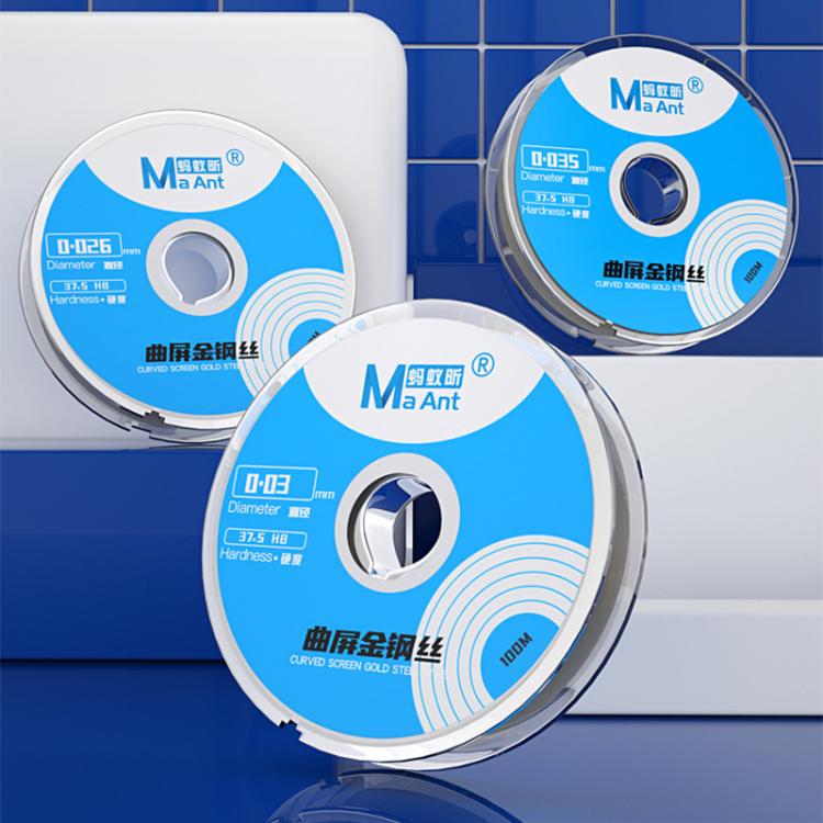 MaAnt 100m High Hardness Curved Screen Cutting Diamond Wire, 0.03mm, 0.026mm, 0.035mm