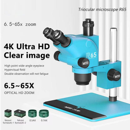 MaAnt R65 Sky Eye 6.5-65X Synchronous Zoom Trinocular Stereo Microscope with Aluminum Alloy Base, MaAnt R65(Blue), MaAnt R65(Green)  MaAnt R65 天眼 6.5-65倍同步变焦三目立体显微镜，配备铝合金底座（绿色）