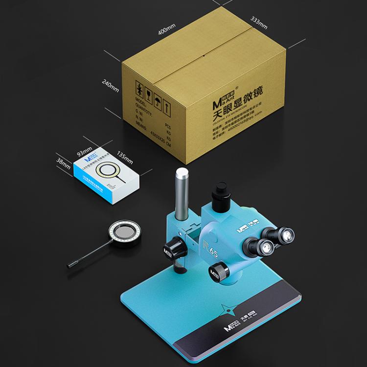 MaAnt R65 Sky Eye 6.5-65X Synchronous Zoom Trinocular Stereo Microscope with Aluminum Alloy Base, MaAnt R65(Blue), MaAnt R65(Green)  MaAnt R65 天眼 6.5-65倍同步变焦三目立体显微镜，配备铝合金底座（绿色）