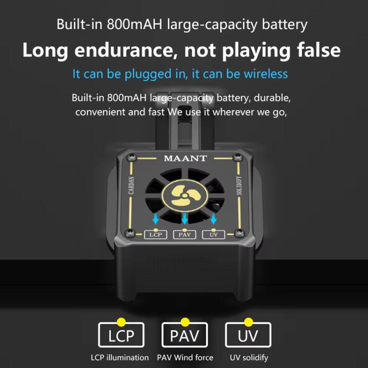 MaAnt M066 3W Multi-function Rechargeable UV Curing Cooling Fan, MaAnt M066