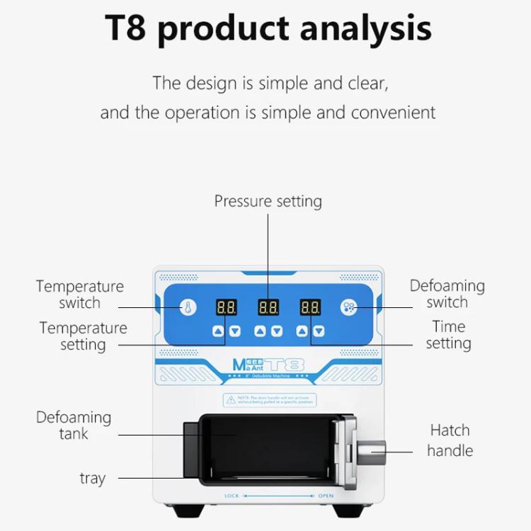 MaAnt T8 8 inch Screen Laminating & Defoaming Machine with Built-in Quiet Vacuum Pump, US Plug, EU Plug, UK Plug