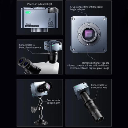 QianLi 6.5X-58X Gorilla 4K Industrial Camera, US Plug, EU Plug