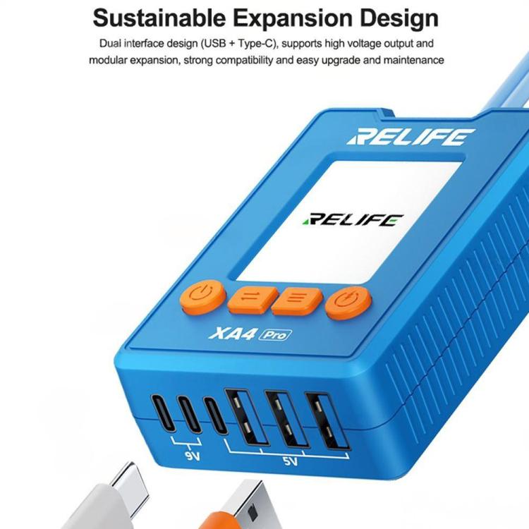 RELIFE XA4 Pro One-Touch HD Display Power Cable with USB / Type-C Dual Interface for iPhone 8-17 Pro Max