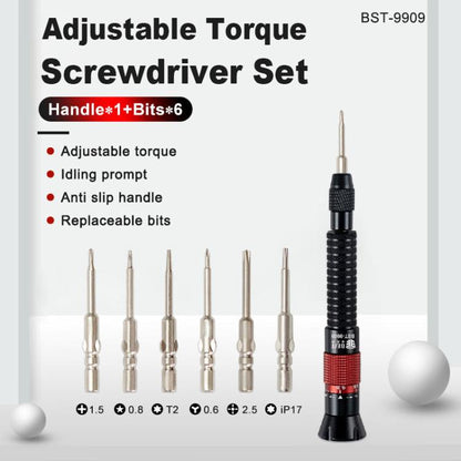 BEST BST-9909 7 in 1 Adjustable Torque Screwdriver Set with S2 Screwdriver Bits, BEST BST-9909