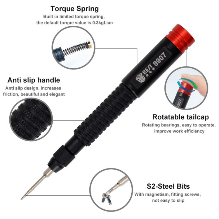 BEST BST-9907 7 in 1 Torque Screwdriver Set with S2 Screwdriver Bits, BEST BST-9907