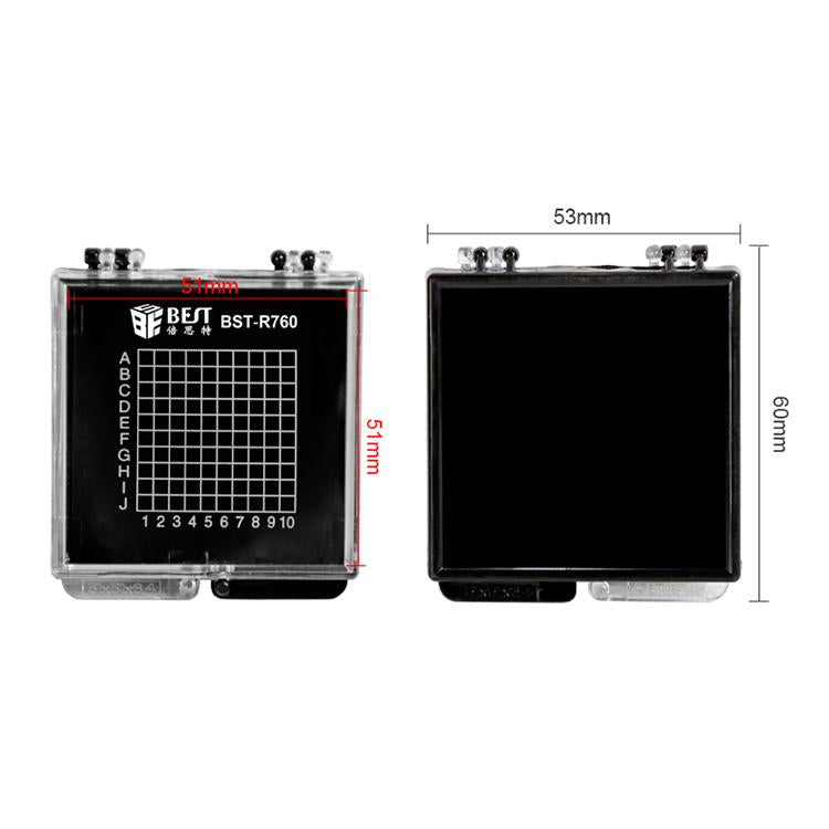 BEST BST-R760 Mini Anti-static Transparent Self-adsorbing Chip Plastic Box, BEST BST-R760