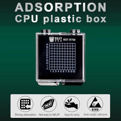 BEST BST-R760 Mini Anti-static Transparent Self-adsorbing Chip Plastic Box, BEST BST-R760