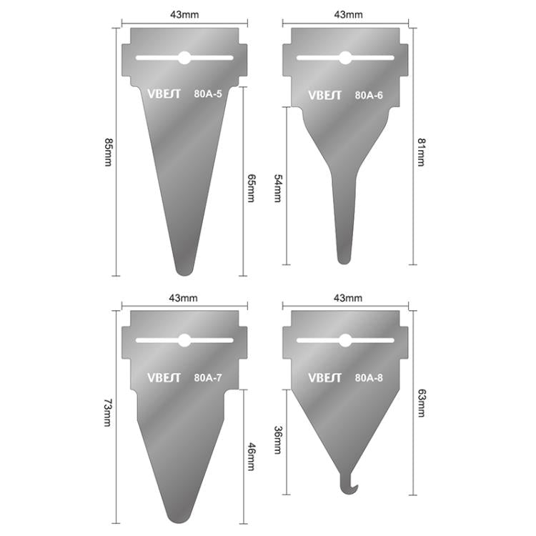 BEST VBST-80A Stainless Steel Multipurpose Magnetic Double-sided Glue Removal Scraper Set, BEST VBST-80A
