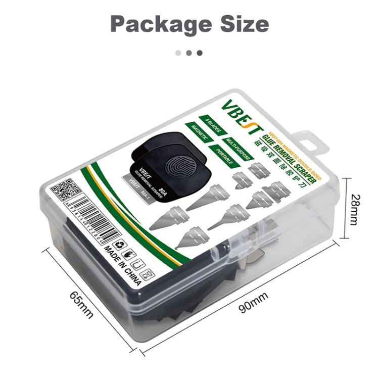 BEST VBST-80A Stainless Steel Multipurpose Magnetic Double-sided Glue Removal Scraper Set, BEST VBST-80A