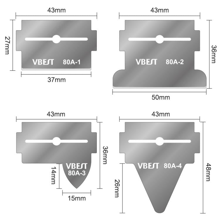 BEST VBST-80B Stainless Steel Multipurpose Magnetic Double-sided Glue Removal Scraper Set, BEST VBST-80B