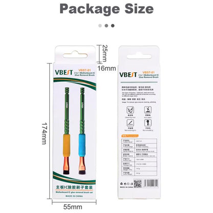 BEST VBST-81 Motherboard IC Glue Removal Chip Dust Aluminum Alloy Clean Brush Set, BEST VBST-81