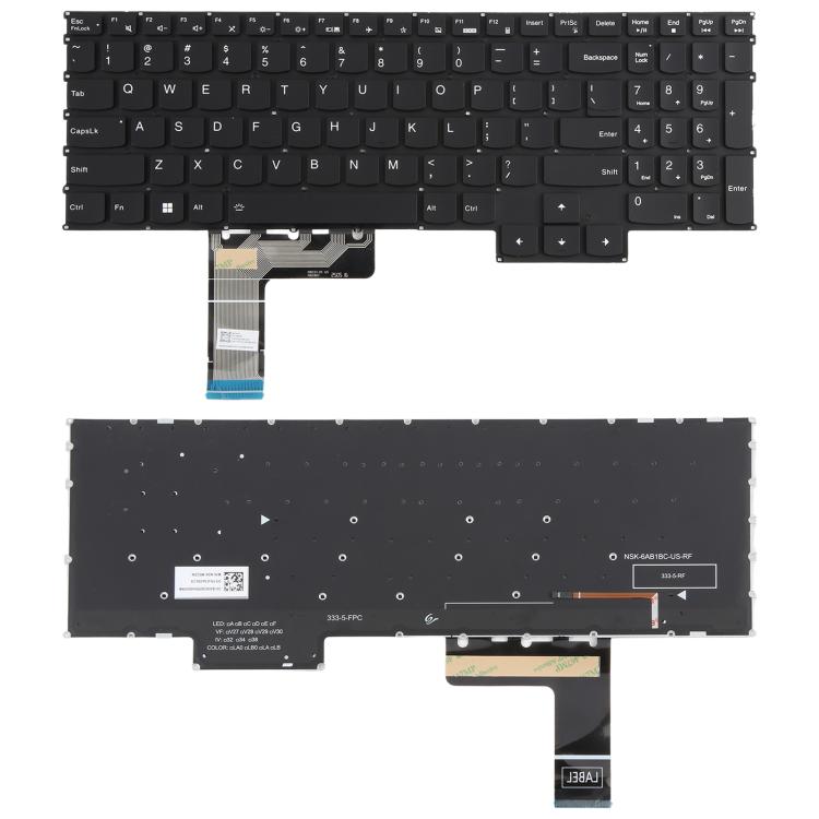US Version Laptop Backlit Keyboard for Lenovo Y7000P 16IRX9 2024 Legion 15IRH8 R7000P 2023, For Lenovo Y7000P 2024