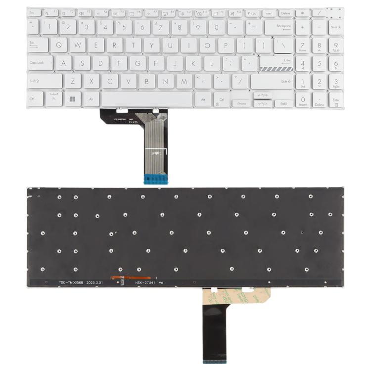 For ASUS Vivobook Pro 16 K6502 K6602 ZC ZE US Version Backlit Laptop Keyboard, For ASUS Vivobook Pro 16(Silver)