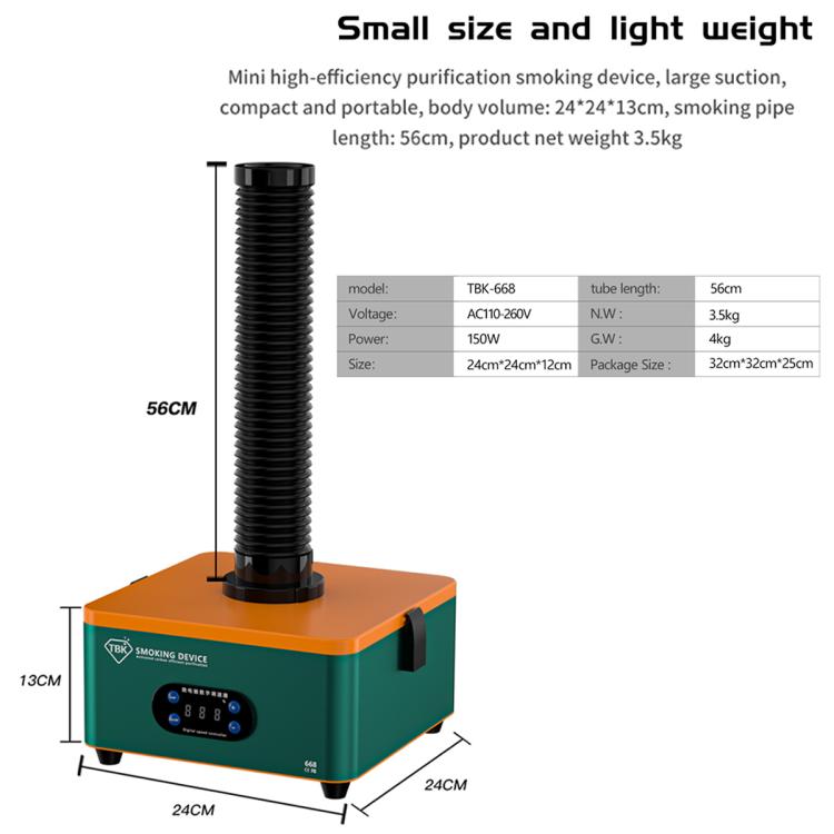 TBK TBK-668 150W Mini Strong Suction Smoke Purifier, EU Plug, UK Plug, US Plug, AU Plug