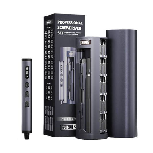 78 in 1 Precision Electric Screwdriver Kit with 5 Torque Levels / 4 LED Lights, 78 in 1
