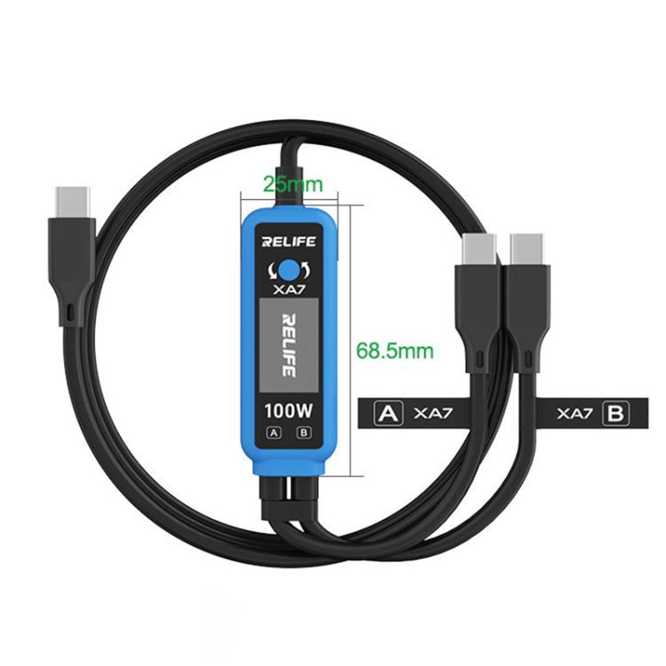 RELIFE XA7 100W Type-C Digital Display 1 to 2 Fast Charging Cable for iPhone / Android