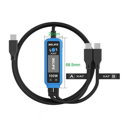 RELIFE XA7 100W Type-C Digital Display 1 to 2 Fast Charging Cable for iPhone / Android