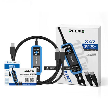 RELIFE XA7 100W Type-C Digital Display 1 to 2 Fast Charging Cable for iPhone / Android