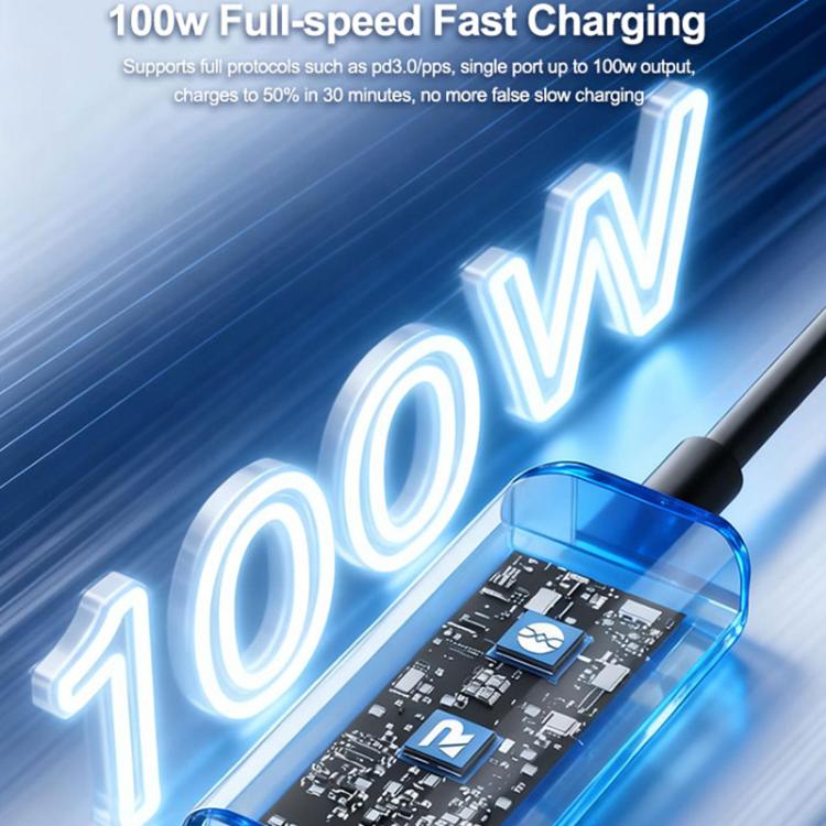 RELIFE XA7 100W Type-C Digital Display 1 to 2 Fast Charging Cable for iPhone / Android
