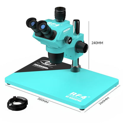 RF4 RF-6565Pro 6.5-65X Synchronous Zoom Trinocular Stereo Microscope with Aluminum Alloy Base, RF-6565Pro