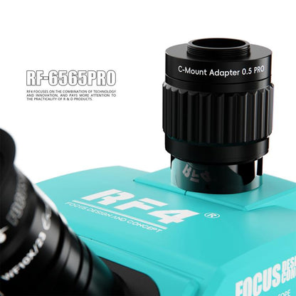 RF4 RF-6565Pro 6.5-65X Synchronous Zoom Trinocular Stereo Microscope with Aluminum Alloy Base, RF-6565Pro