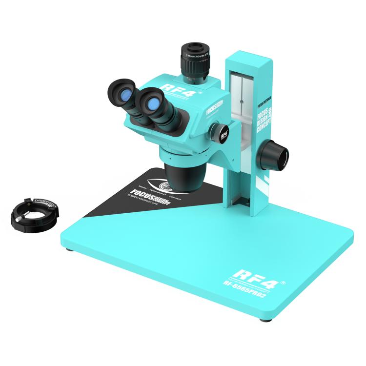 RF4 RF-6565Pro2 6.5-65X Synchronous Zoom Trinocular Stereo Microscope with Focus Lifting Bracket, RF-6565Pro2