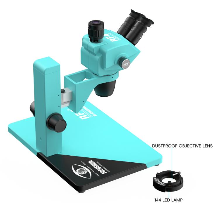 RF4 RF-6565Pro2 6.5-65X Synchronous Zoom Trinocular Stereo Microscope with Focus Lifting Bracket, RF-6565Pro2