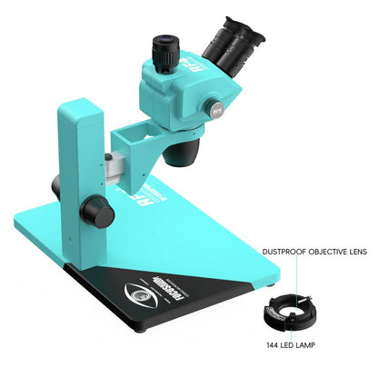 RF4 RF-6565Pro2 6.5-65X Synchronous Zoom Trinocular Stereo Microscope with Focus Lifting Bracket, RF-6565Pro2